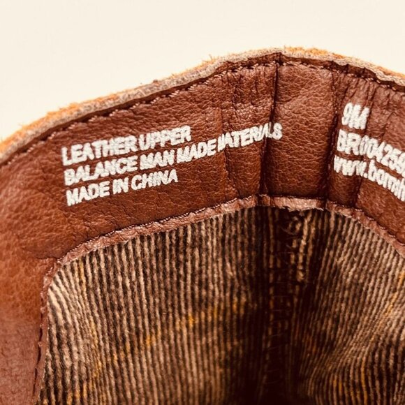 Born Tori Leather Bootie Size 9  Brown Side Zip Block Heel Straps Western - Picture 8 of 15